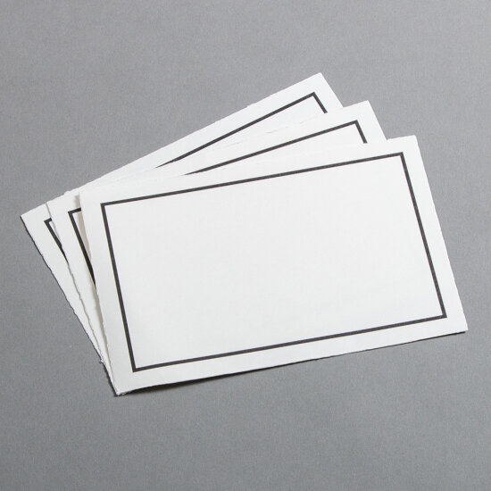 Bütten Trauerkarte 113 x 175 mm - Abgesetzter Rand - weiss halbmatt