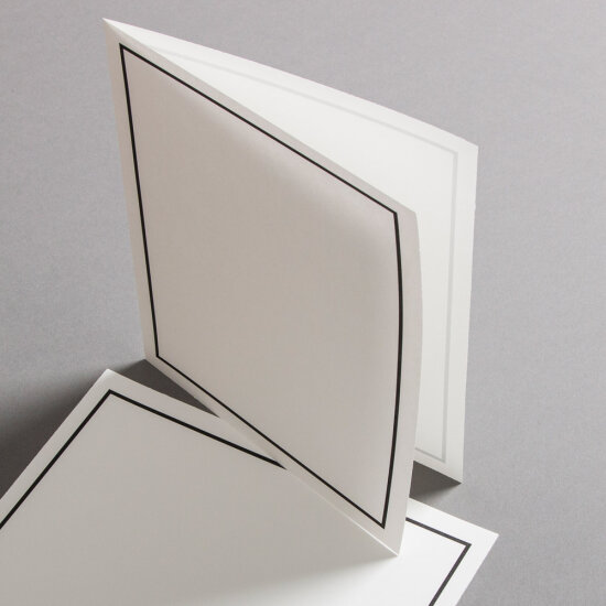 Bütten Trauerbogen hochdoppelt - 175x215mm - Abgesetzter Rand - weiss halbmatt