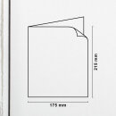 B&uuml;tten Trauerbogen hochdoppelt - 175x215mm - Abgesetzter Rand - weiss halbmatt