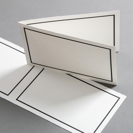 Bütten Trauerkarte 113 x 175 mm - Abgesetzter Rand - weiss halbmatt