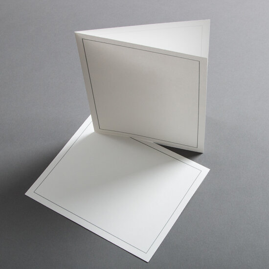 Bütten Trauerbogen gefalzt 175 x 215 mm - Silberrahmen