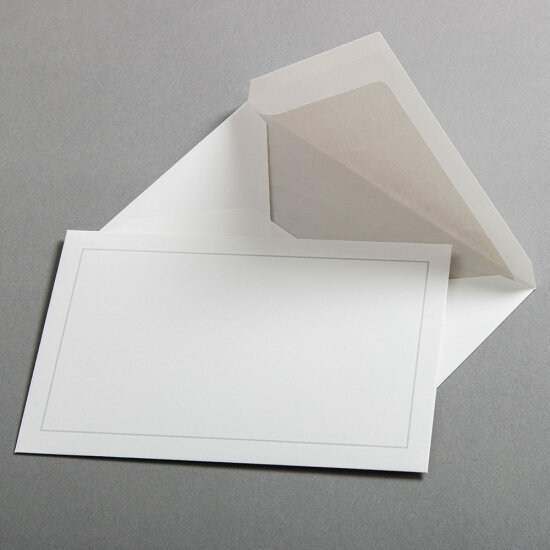 Bütten Trauerhüllen 118 x 182 mm - Futter grau - Silberrahmen